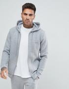Boss By Hugo Boss Contemporary Zip Thru Jacket In Quilted - Gray