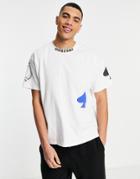 The Couture Club Oversized T-shirt In White With Branded Placement Print