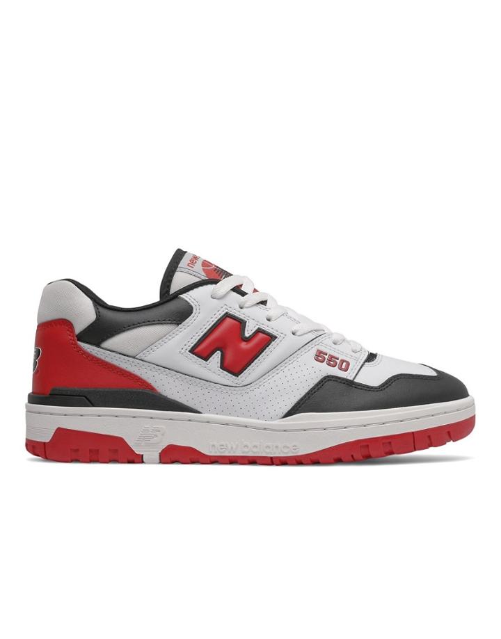 New Balance 550 Sneakers In White And Red
