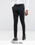 Asos Tall Skinny Suit Pants In Black - Black