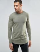 Jack & Jones Core Muscle Fit Long Sleeve T-shirt - Green