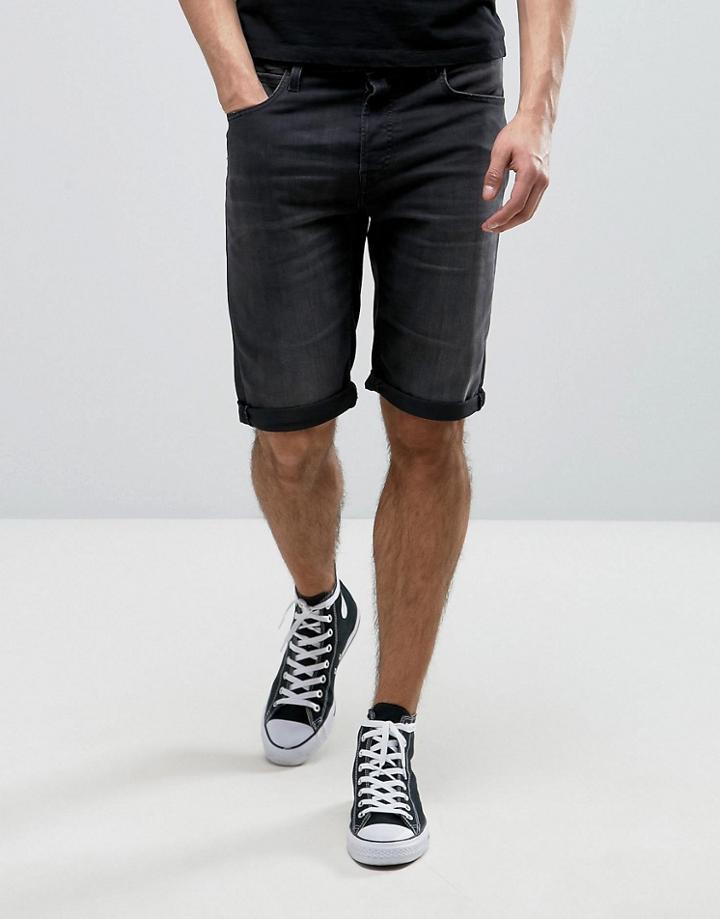 Lee 5 Pocket Denim Shorts Black Slash Wash - Black