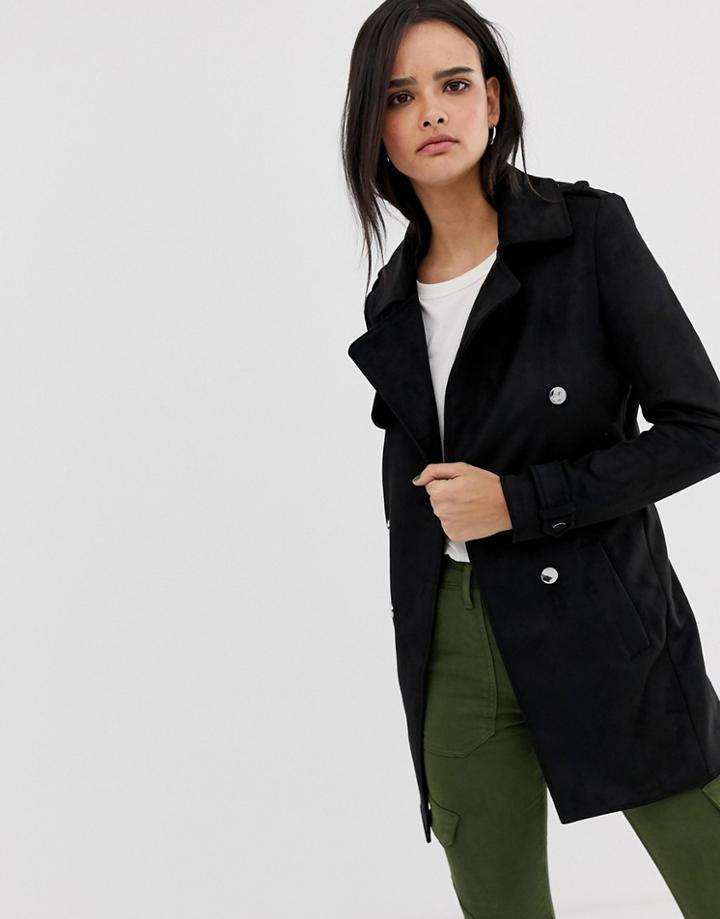 River Island Longline Jacket In Black