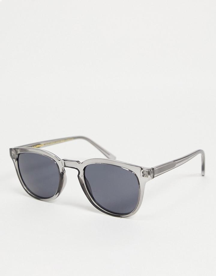 A.kjaerbede Bate Unisex Round Sunglasses In Gray Clear-grey