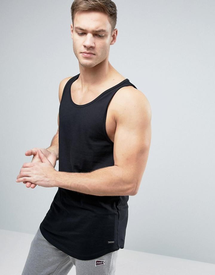 Esprit Longline Tank With Curved Hem - Black