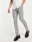 Topman Skinny Checked Pants In Pink And Yellow-multi