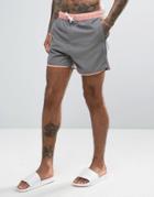 Another Influence Color Block Curved Hem Swim Shorts - Pink