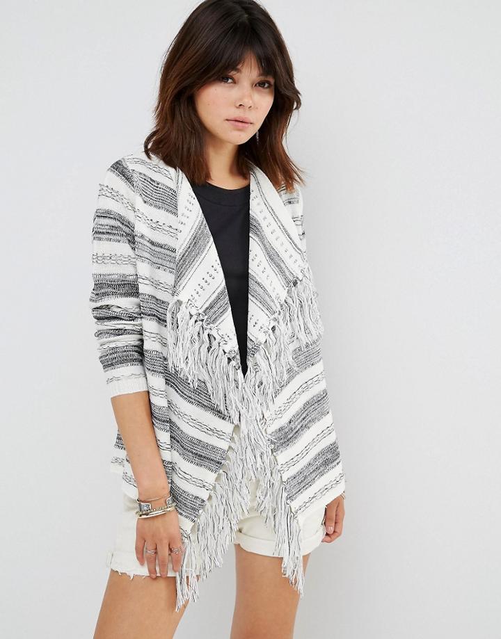 Only Calista Long Sleeve Draped Cardigan - Cream