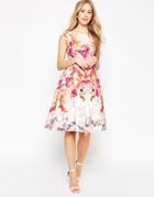 Asos Placed Vintage Rose Off The Shoulder Bardot Midi Prom Dress - Multi