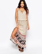 Anmol Elephant Border Print Maxi Beach Dress - Multi