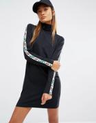 Fila Long Sleeved Dress With Roll Neck And Logo Tape Detail - Black