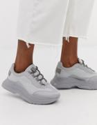 Asos Design Dare Chunky Sneakers In Pale Gray