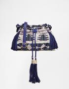 Street Level Printed Bucket Bag - Blue