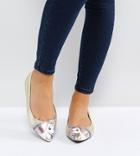 Asos Loopy Lou! Wide Fit Unicorn Ballet Flats - Gold