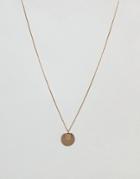 Asos Design Engraved Double Disc Pendant Necklace - Gold