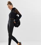 Missguided Gym Legging With Mesh Insert In Black - Black