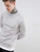 Asos Design Sweatshirt With Hem Extender In Light Gray - Gray