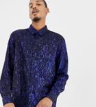 Milk It Vintage Shirt In Glitter And Lace Reg Fit - Navy