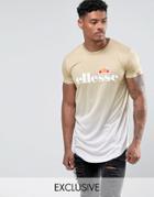 Ellesse Dip Dye T-shirt With Large Logo - Stone
