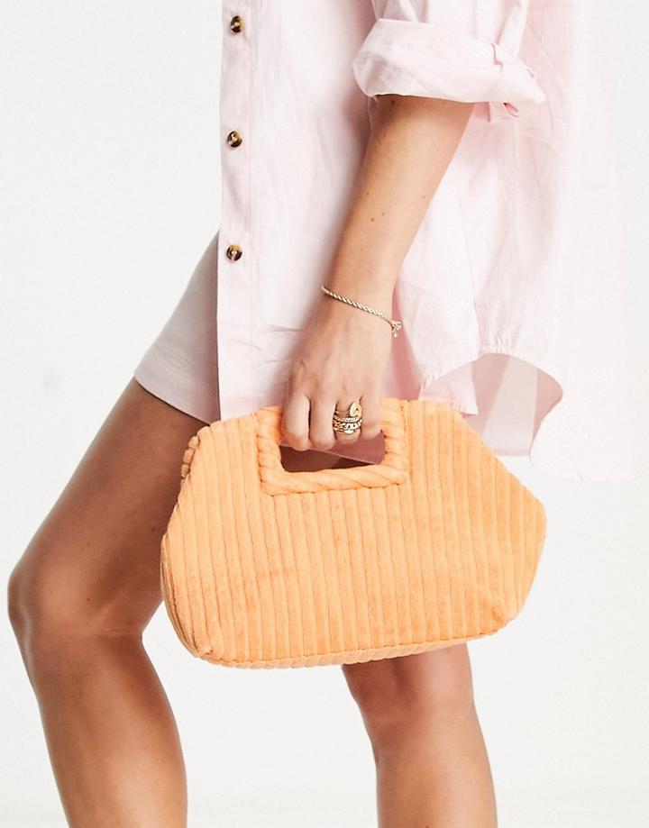 Topshop Gracie Terrycloth Grab Bag-orange