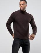 Threadbare Chunky Turtleneck Knit Sweater - Purple