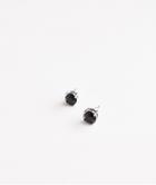 Asos Design Stud Earrings With Black Crystals In Silver Tone