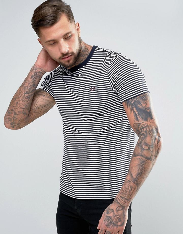 Fred Perry Fine Stripe T-shirt In Navy - Navy