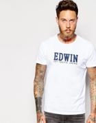 Edwin T-shirt Logo Print - White