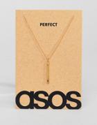 Asos Sterling Silver Perfect Match Necklace In Gold Plate - Gold