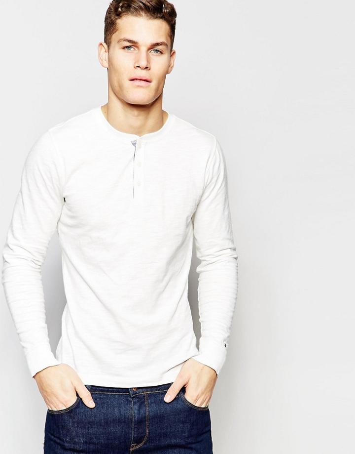 Tommy Hilfiger Long Sleeve T-shirt With Henley White - White