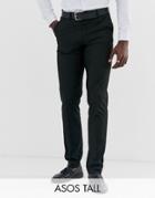 Asos Design Tall Slim Suit Pants In Black - Black