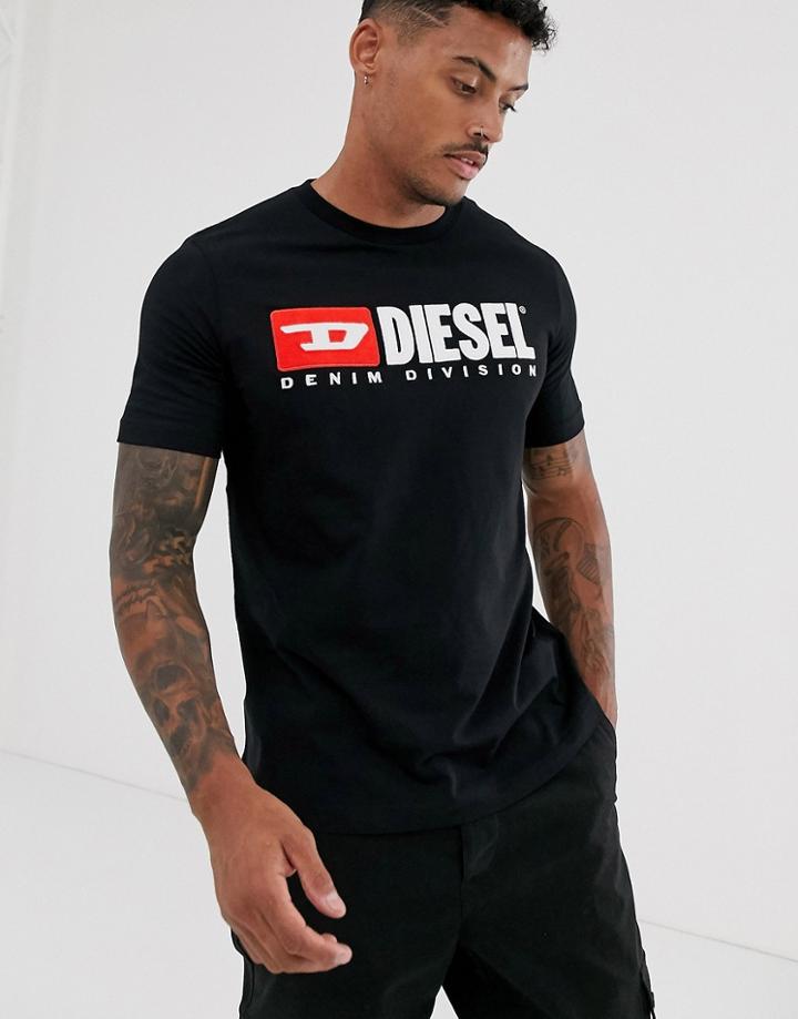 Diesel T-just Division Logo T-shirt In Black