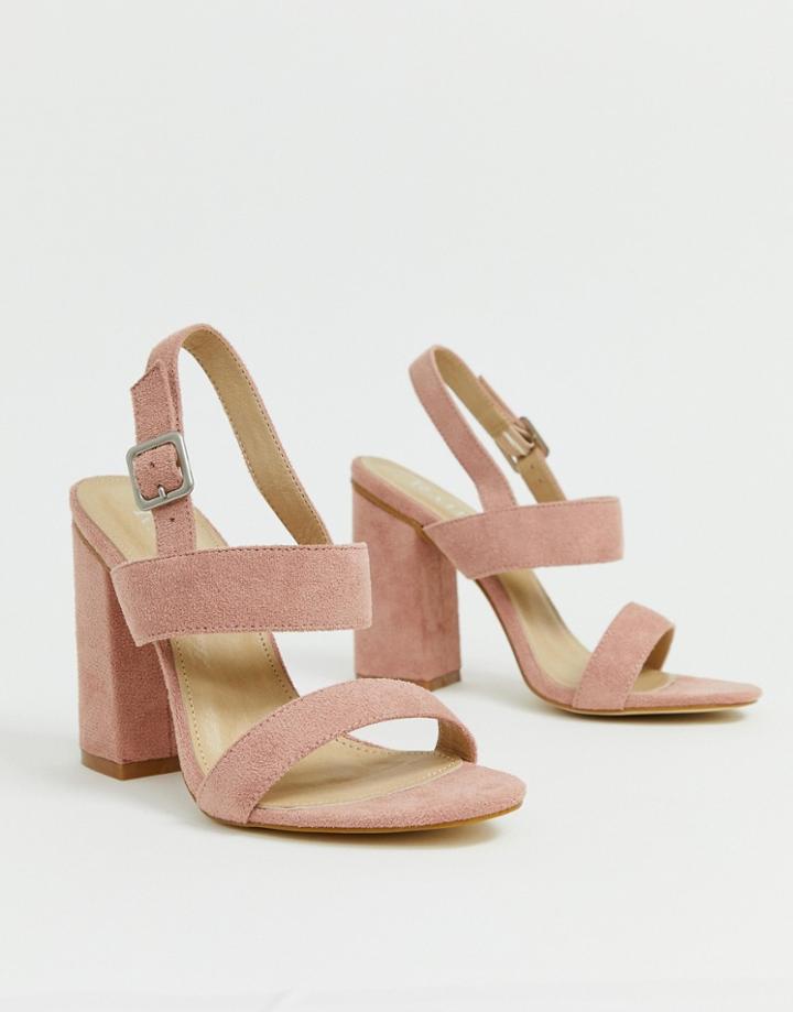 Raid Shania Blush Block Heeled Sandals - Beige