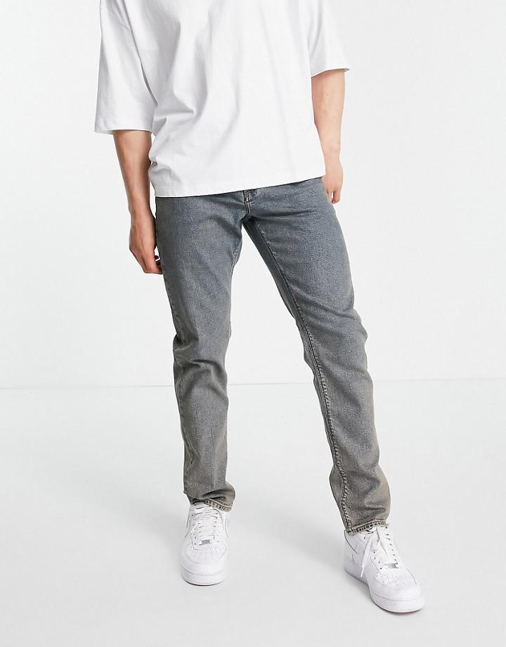 Asos Design Stretch Slim Jeans In Dirty Tinted Mid Wash-blues