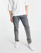 Asos Design Stretch Slim Jeans In Dirty Tinted Mid Wash-blues