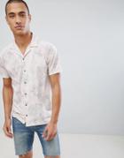 Burton Menswear Shirt In Palm Tree Print In Pink - Pink