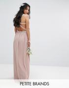Tfnc Petite Wedding Embellished Maxi Dress With Jewel Strappy Back - Pink