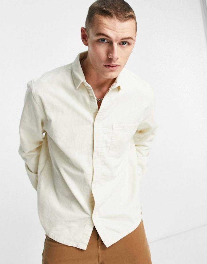 Weekday Wise Cord Shirt In Beige-neutral