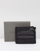 Allsaints Havoc Wallet In Leather With Zip Compartment - Black