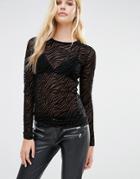 Y.a.s Shezag Lace See-through Top - Black