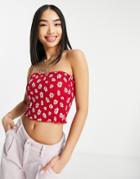 Hollister Reverisble Shirred Tube Top In Floral Print