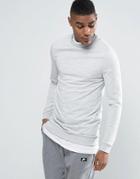 Asos Muscle Longline Sweatshirt - Gray