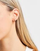 Asos Design 10mm Hinge Hoop Earrings In Gold Tone