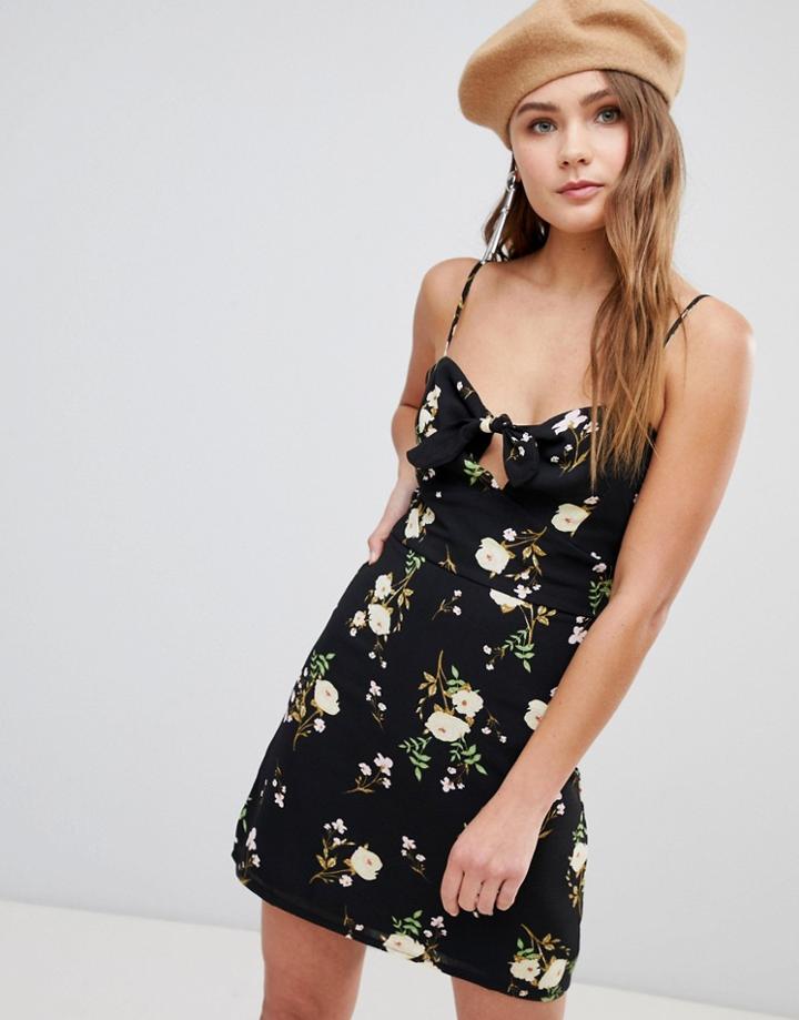 Parisian Floral Cami Dress - Black