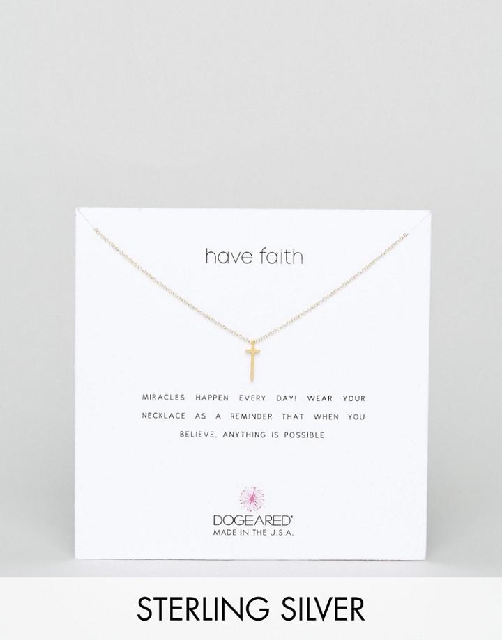 Dogeared Gold Plated Have Faith Pendant Necklace - Gold