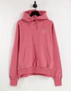 Champion Contrast Stitch Logo Hoodie In Pale Pink