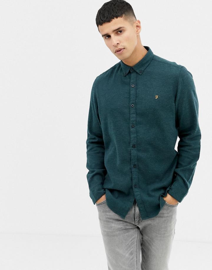 Farah Kreo Slim Fit Jersey Shirt In Green - Green