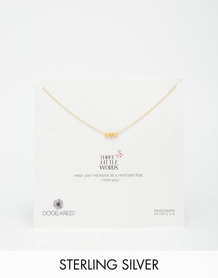 Dogeared Gold Plated Three Little Words Stardust Bead Reminder Necklace - Gold