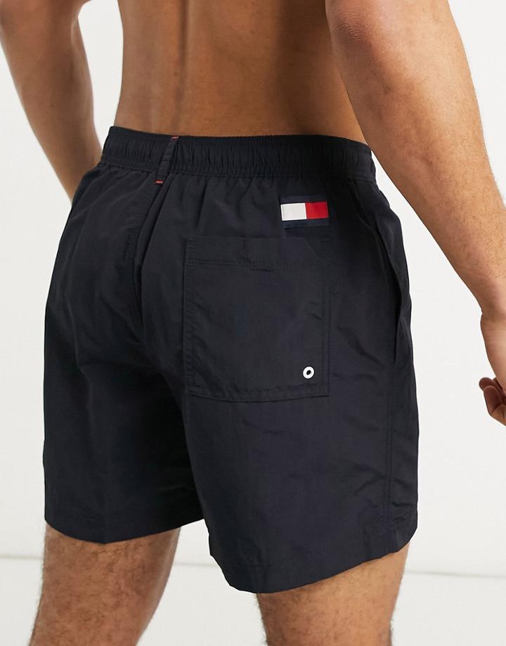 Tommy Hilfiger Swim Shorts With Small Flag Logo In Navy