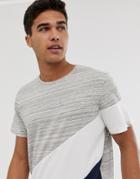 Jack & Jones Originals T-shirt With Cut And Sew Block Panels-gray